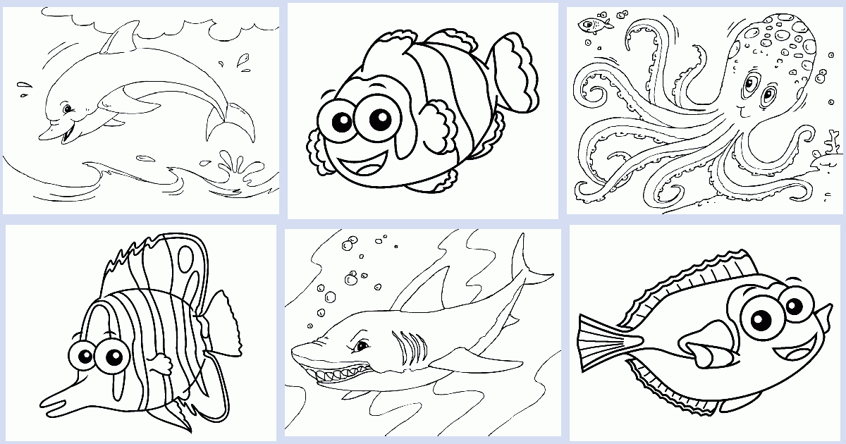 Fish and Sea Animal coloring book - Coloring Pages 4 U