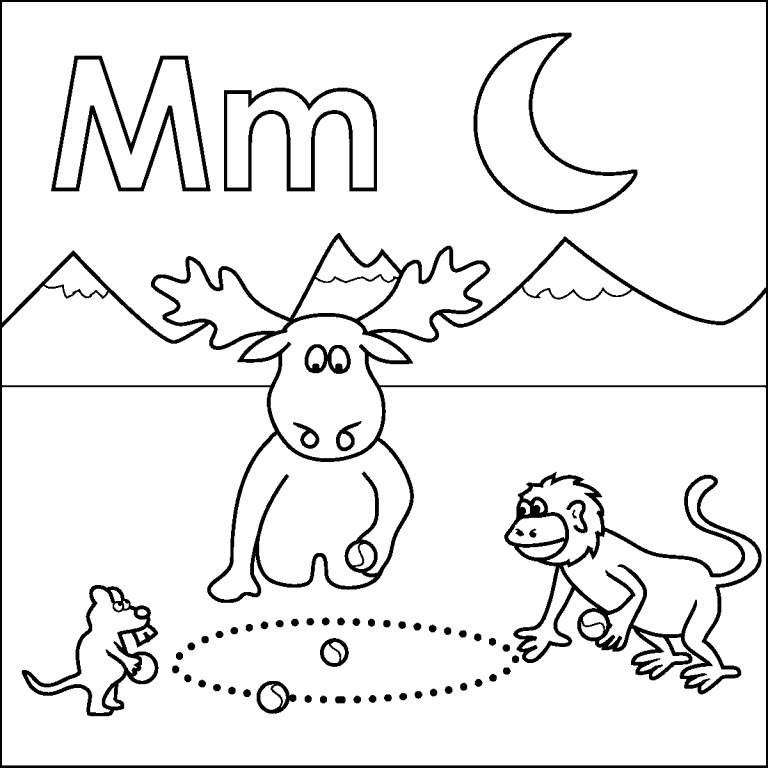 Letter M Coloring Page Coloring Pages 4 U