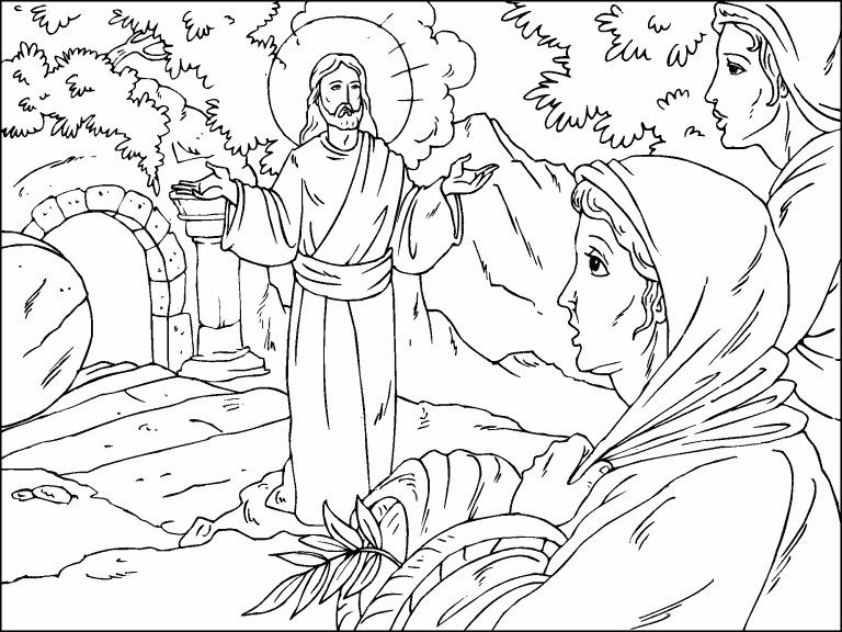 jesus empty tomb coloring page