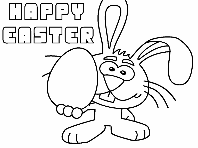 Bunny with Egg coloring page - Coloring Pages 4 U