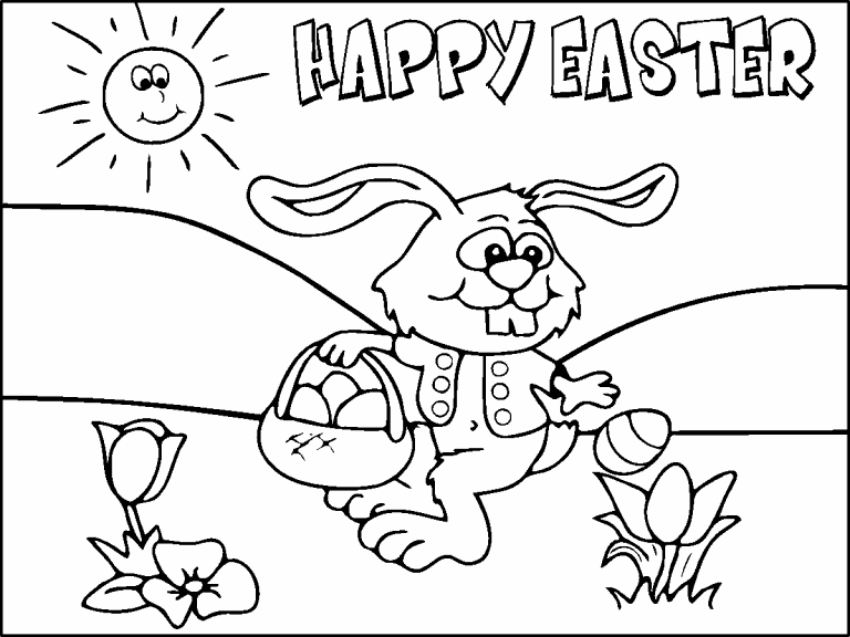 Easter Bunny coloring page - Coloring Pages 4 U