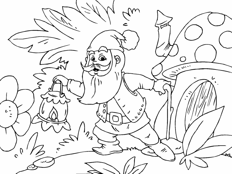 Woodlands Gnome coloring page - Coloring Pages 4 U