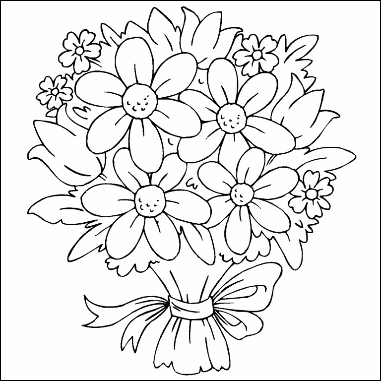 Flowers coloring page - Coloring Pages 4 U