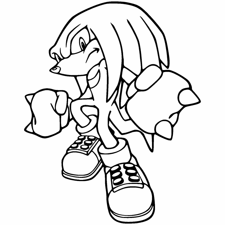Knuckles the Echidna coloring page Coloring Pages 4 U