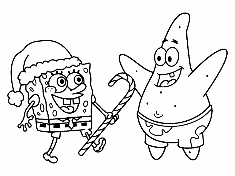 Spongebob Christmas coloring page Coloring Pages 4 U